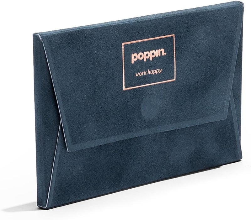 Poppin Luxe Business Card Holder and Credit Card Holder for Women, Stylish Slim Design with Magnetic Closure, Lightweight and Perfect for Client Meetings (Storm Velvet) - Image 4